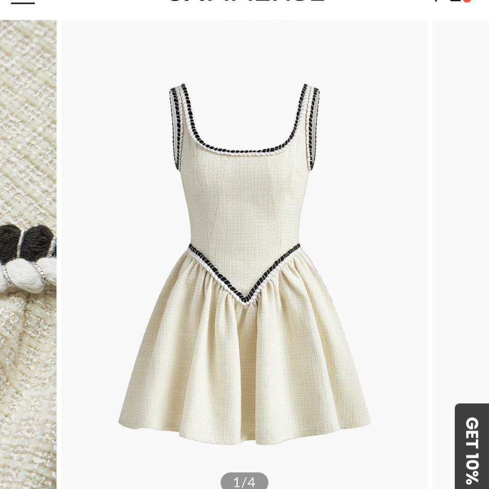 Commense Cream and Black Mini Dress
